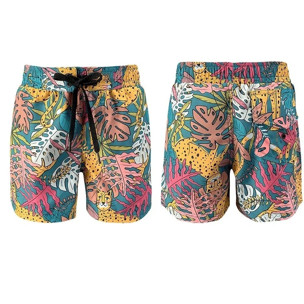 Pepita & Me Colorful Jacinto & Jara Jungle Cheeta Print Swim Trunks Shorts 6-12m